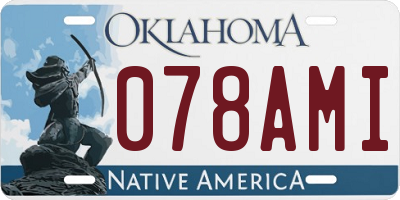 OK license plate 078AMI