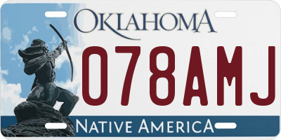 OK license plate 078AMJ