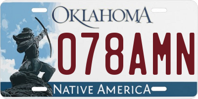 OK license plate 078AMN