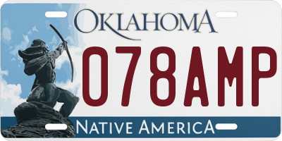 OK license plate 078AMP