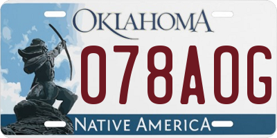 OK license plate 078AOG
