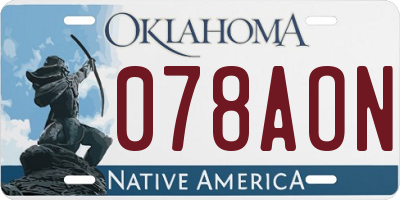 OK license plate 078AON