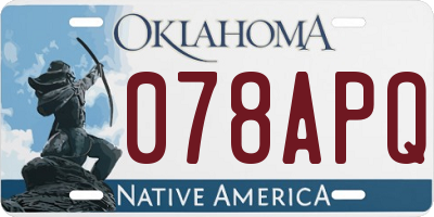 OK license plate 078APQ