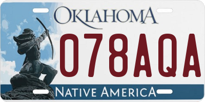 OK license plate 078AQA