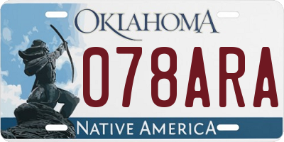 OK license plate 078ARA
