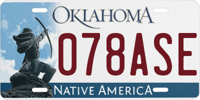 OK license plate 078ASE