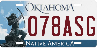 OK license plate 078ASG