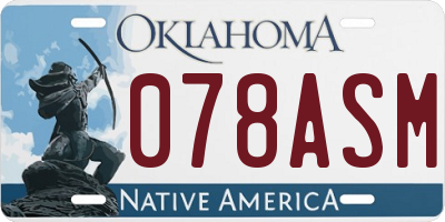 OK license plate 078ASM