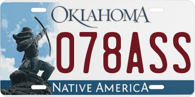 OK license plate 078ASS