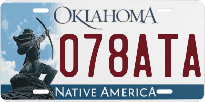OK license plate 078ATA