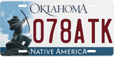 OK license plate 078ATK