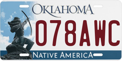 OK license plate 078AWC