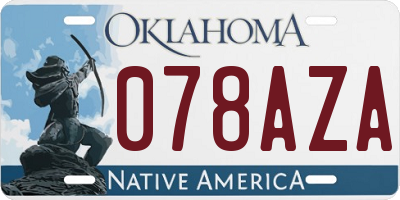 OK license plate 078AZA