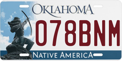 OK license plate 078BNM