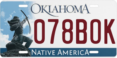 OK license plate 078BOK