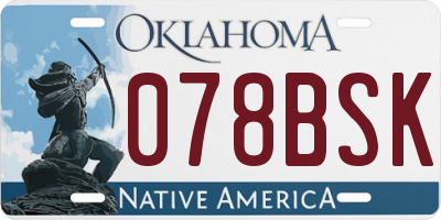 OK license plate 078BSK