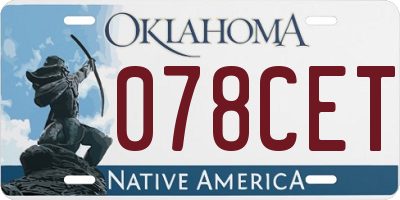 OK license plate 078CET