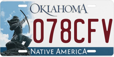 OK license plate 078CFV