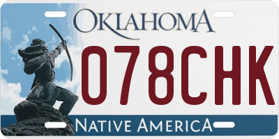 OK license plate 078CHK