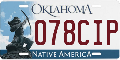 OK license plate 078CIP