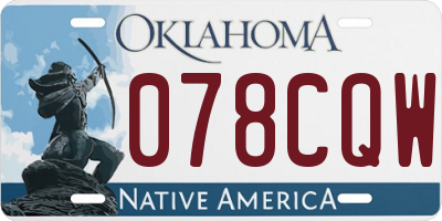 OK license plate 078CQW