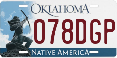 OK license plate 078DGP