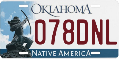 OK license plate 078DNL