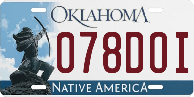 OK license plate 078DOI