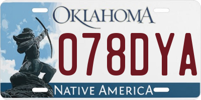OK license plate 078DYA