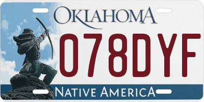 OK license plate 078DYF