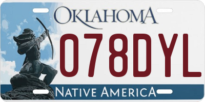 OK license plate 078DYL