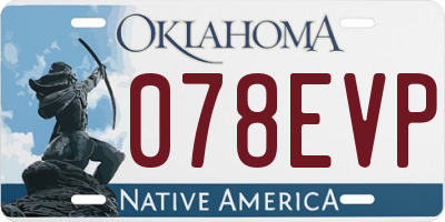 OK license plate 078EVP