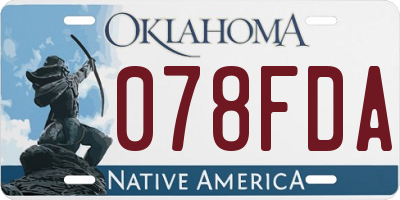 OK license plate 078FDA