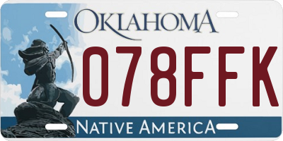 OK license plate 078FFK