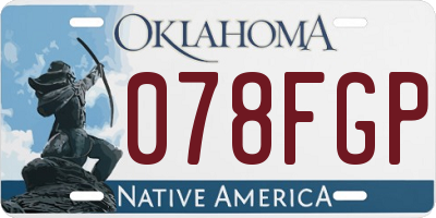 OK license plate 078FGP