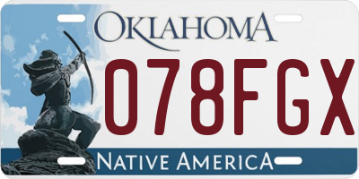 OK license plate 078FGX