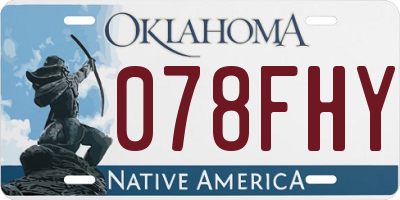 OK license plate 078FHY