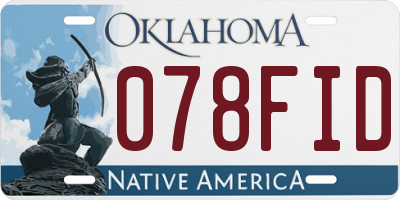 OK license plate 078FID