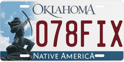 OK license plate 078FIX
