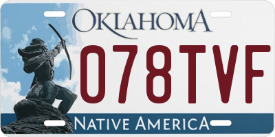 OK license plate 078TVF