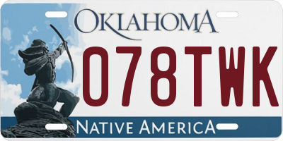 OK license plate 078TWK