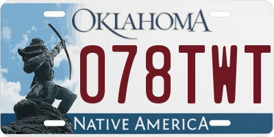 OK license plate 078TWT