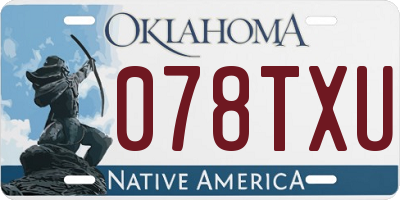 OK license plate 078TXU