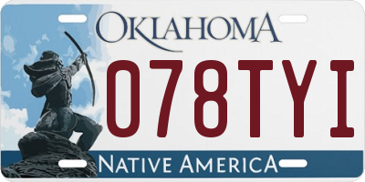 OK license plate 078TYI