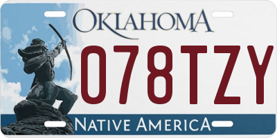OK license plate 078TZY