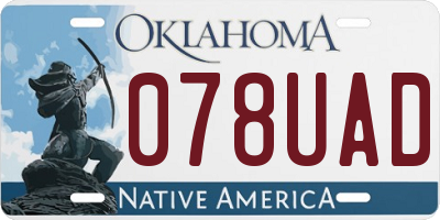 OK license plate 078UAD
