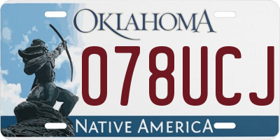 OK license plate 078UCJ