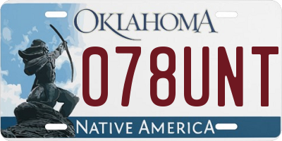 OK license plate 078UNT