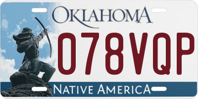 OK license plate 078VQP