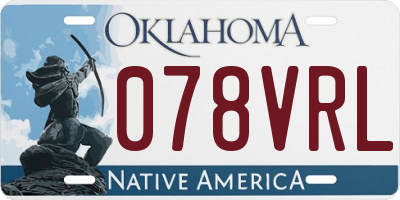 OK license plate 078VRL